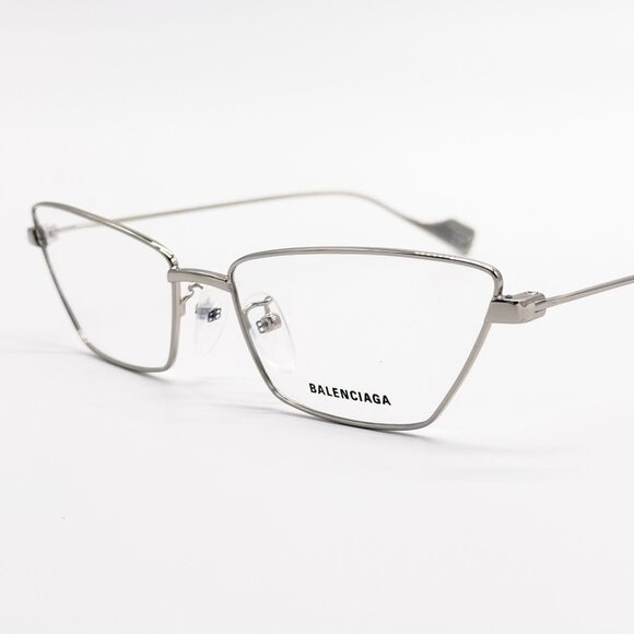 NEW BALENCIAGA EYEGLASSES BB0091O 002 CAT EYE SILVER WOMEN EYEWEAR BALENCIAGA - Picture 6 of 7